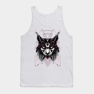 Lynx cat sacred geometry Tank Top